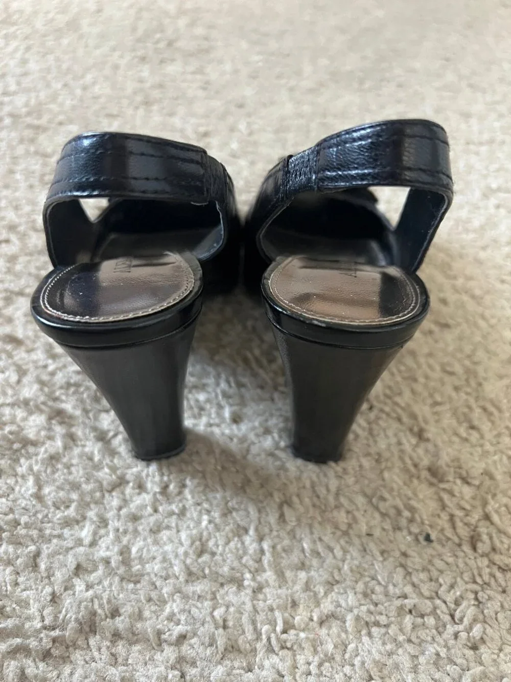 Alfani Black Slingback Peep-Toe Heels with Buckle